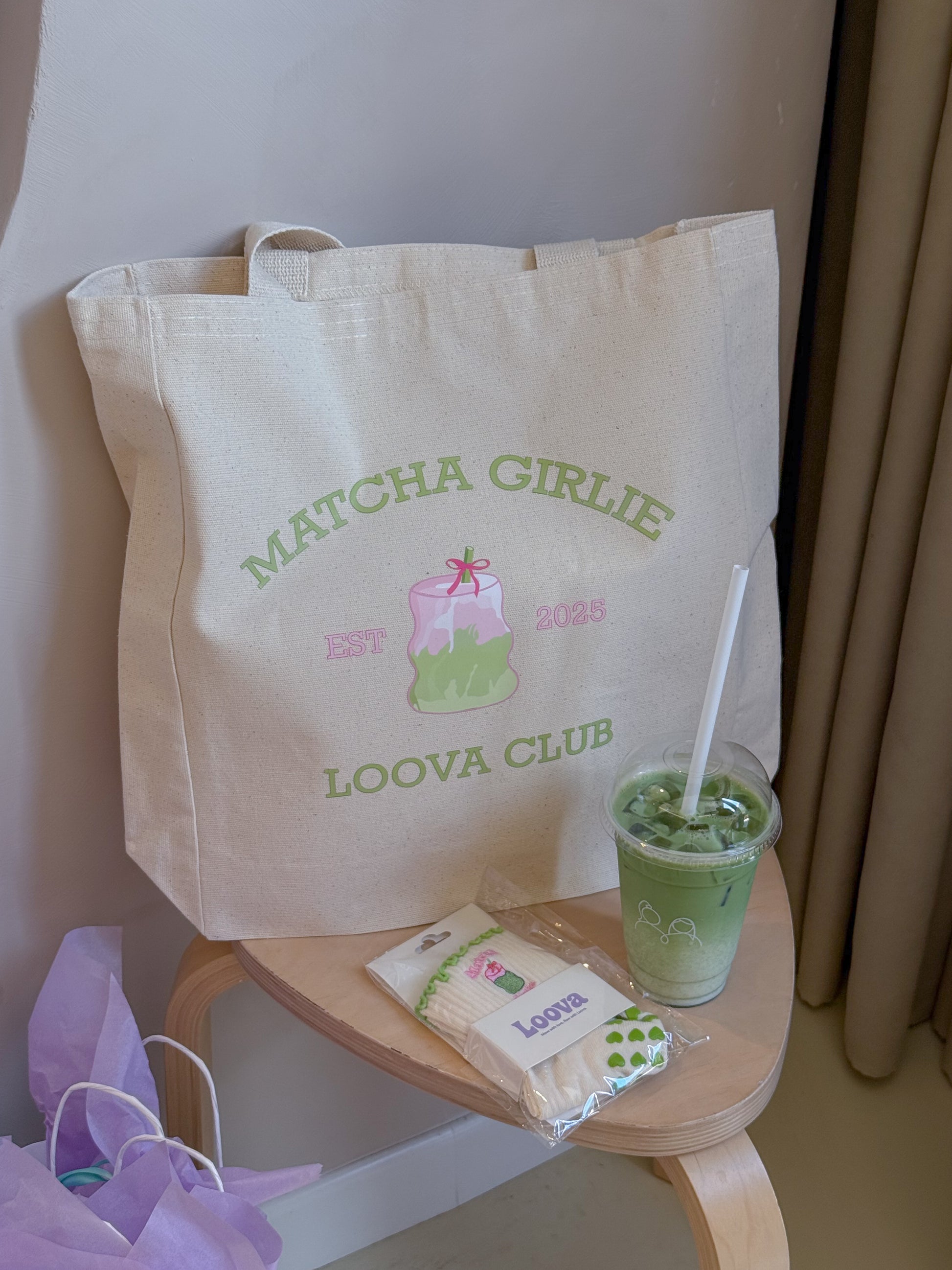 Matcha Girlie Bez Çanta & Kaydırmaz Pilates Yoga Çorabı Seti