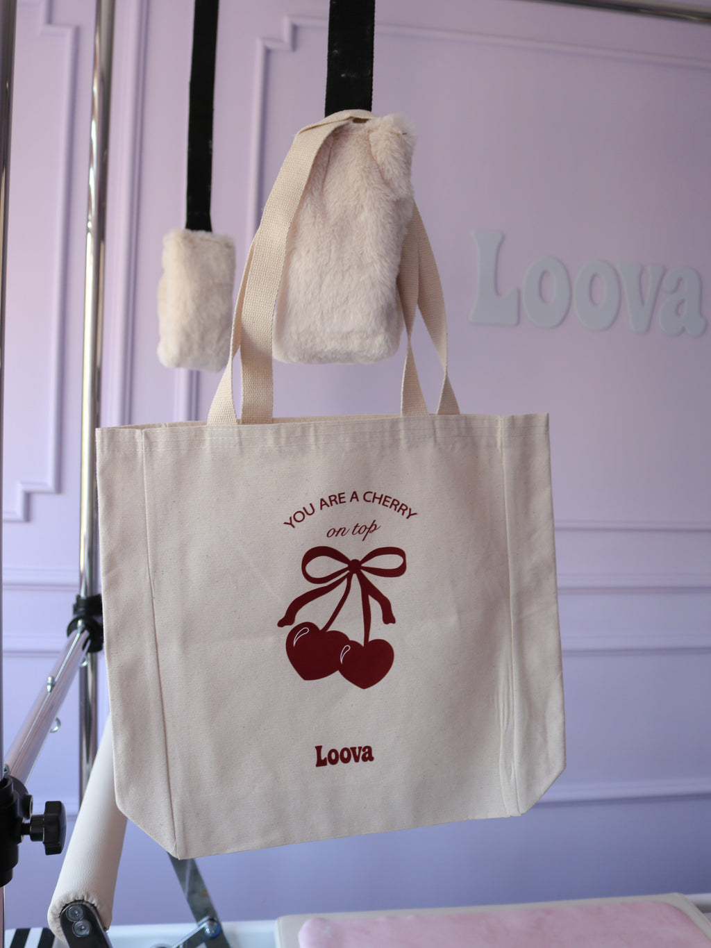 Cherry Girl Bez Çanta & Kaydırmaz Pilates Yoga Çorabı Seti