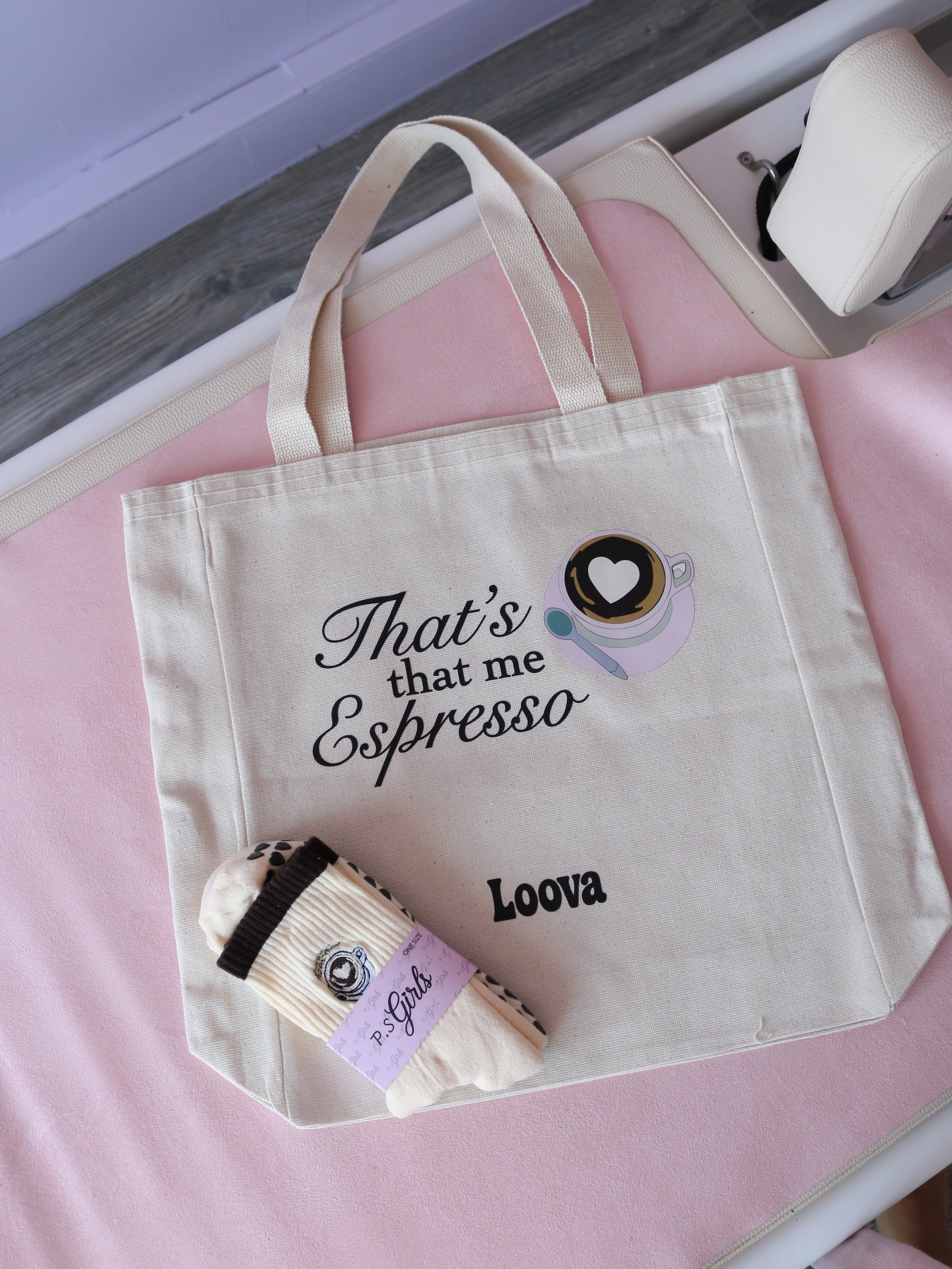 Thats That Me Espresso Bez Çanta & Kaydırmaz Pilates Yoga Çorabı Seti