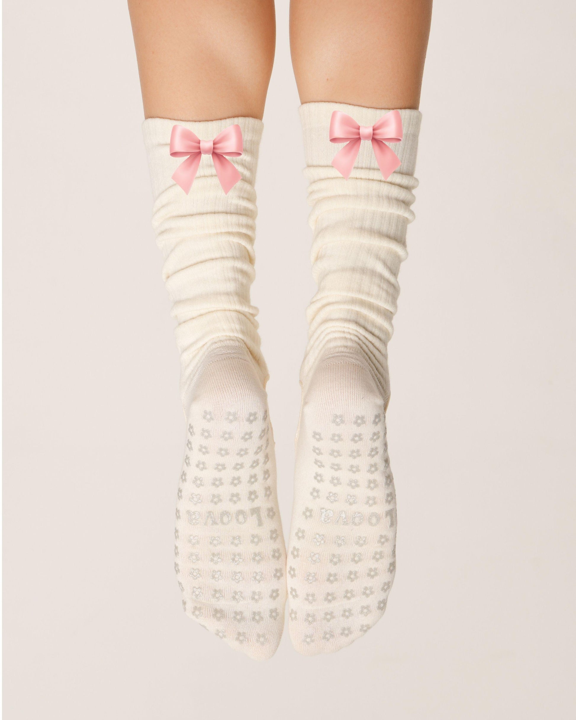 Ribbon Scrunch Non-Slip Socks