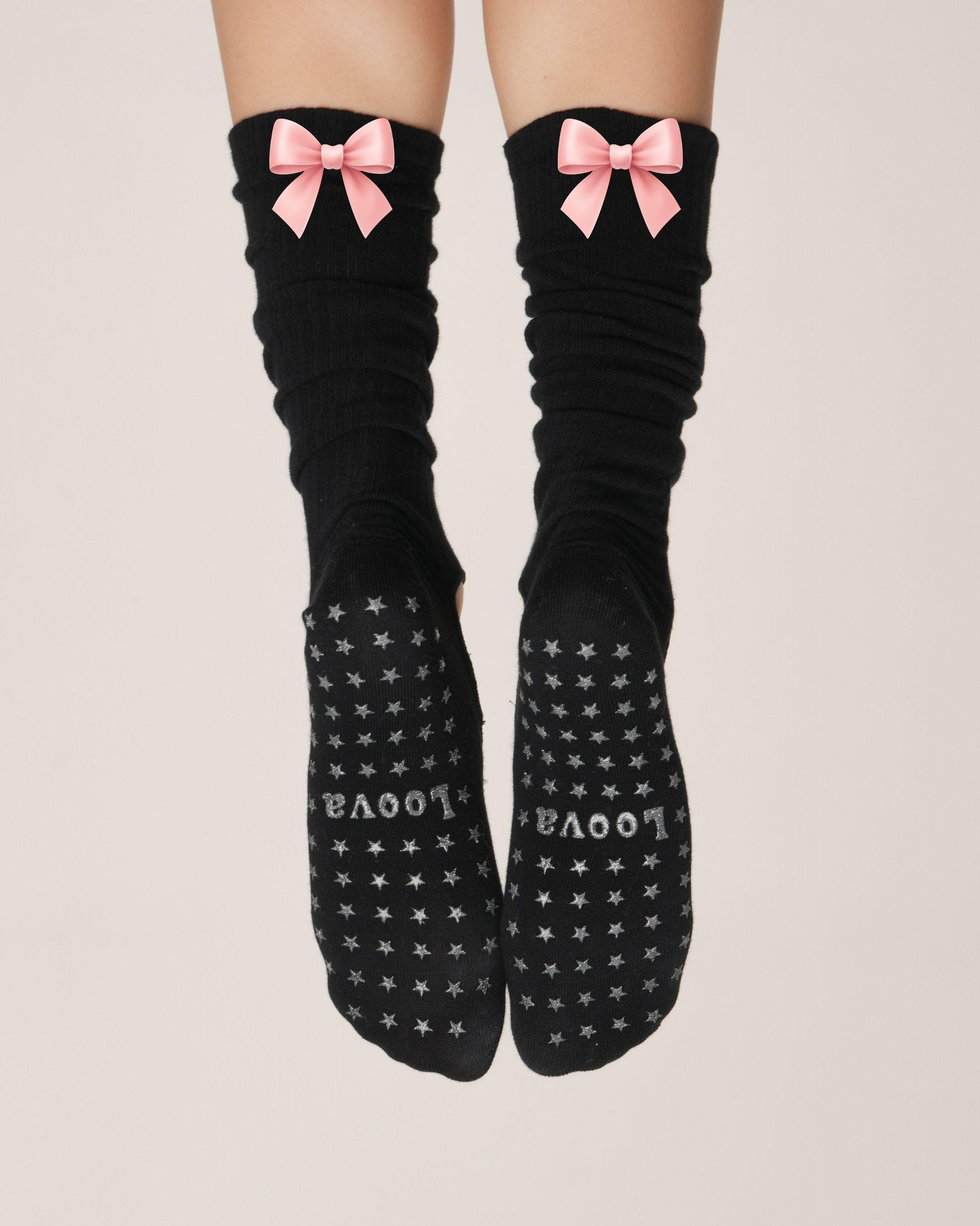 Ribbon Scrunch Non-Slip Socks