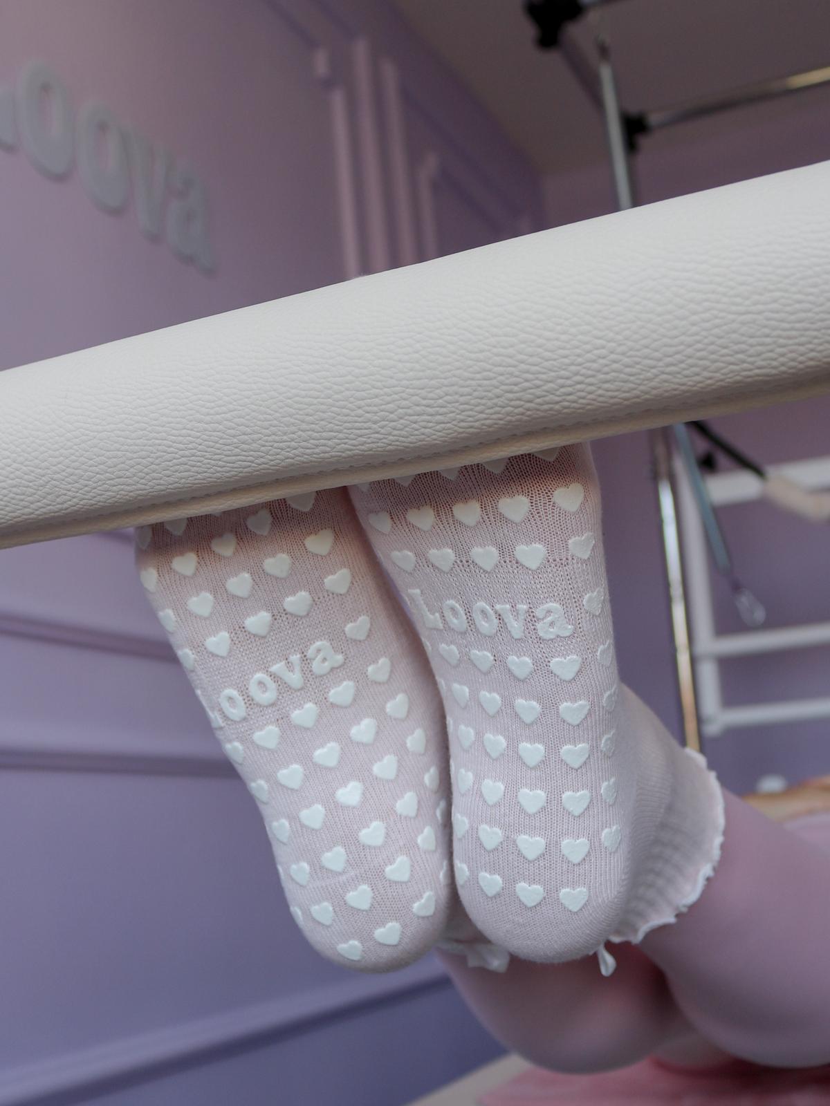 Cream Bow Kaydırmaz Pilates Yoga Çorabı