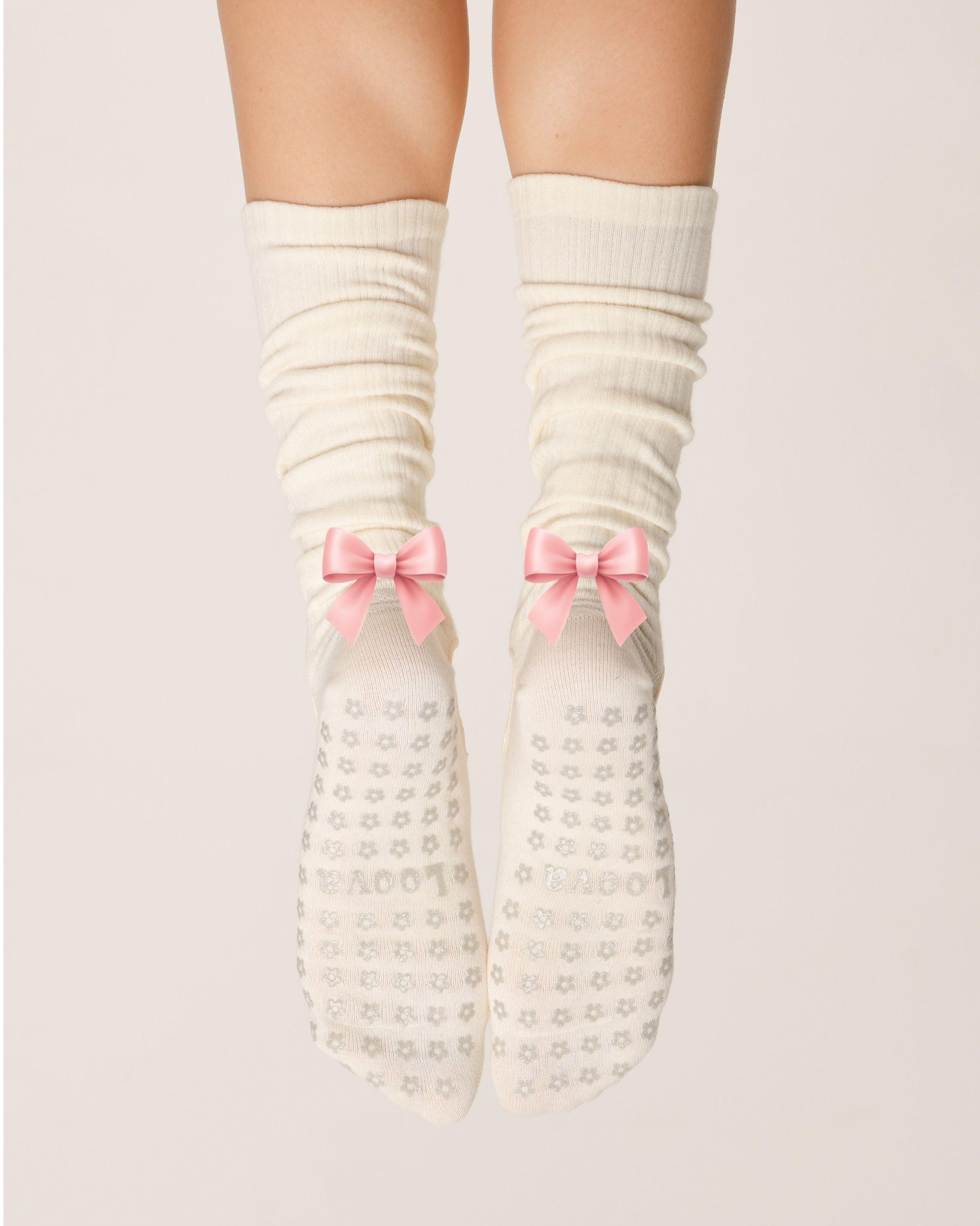Ribbon Scrunch Non-Slip Socks