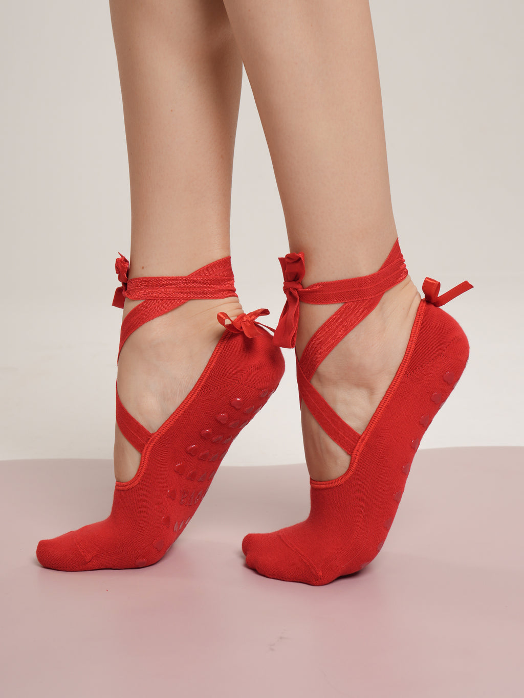Ballerina Tied in Love Bow Non-Slip Pilates Yoga Socks
