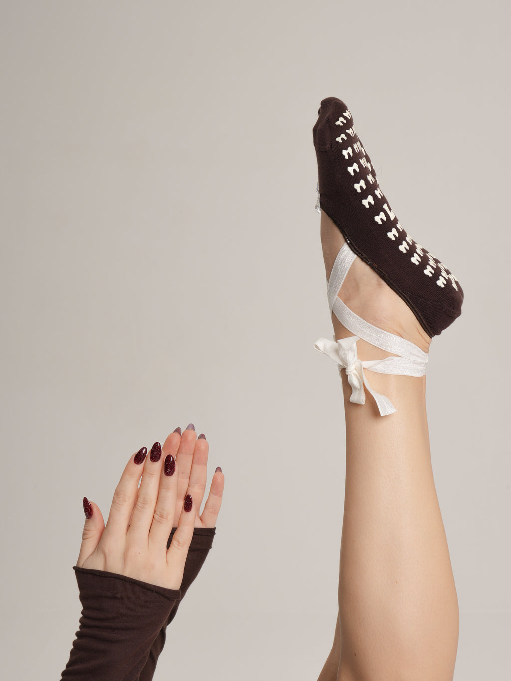 Ballerina Cappuccino Babet Kaydırmaz Pilates Yoga Çorabı