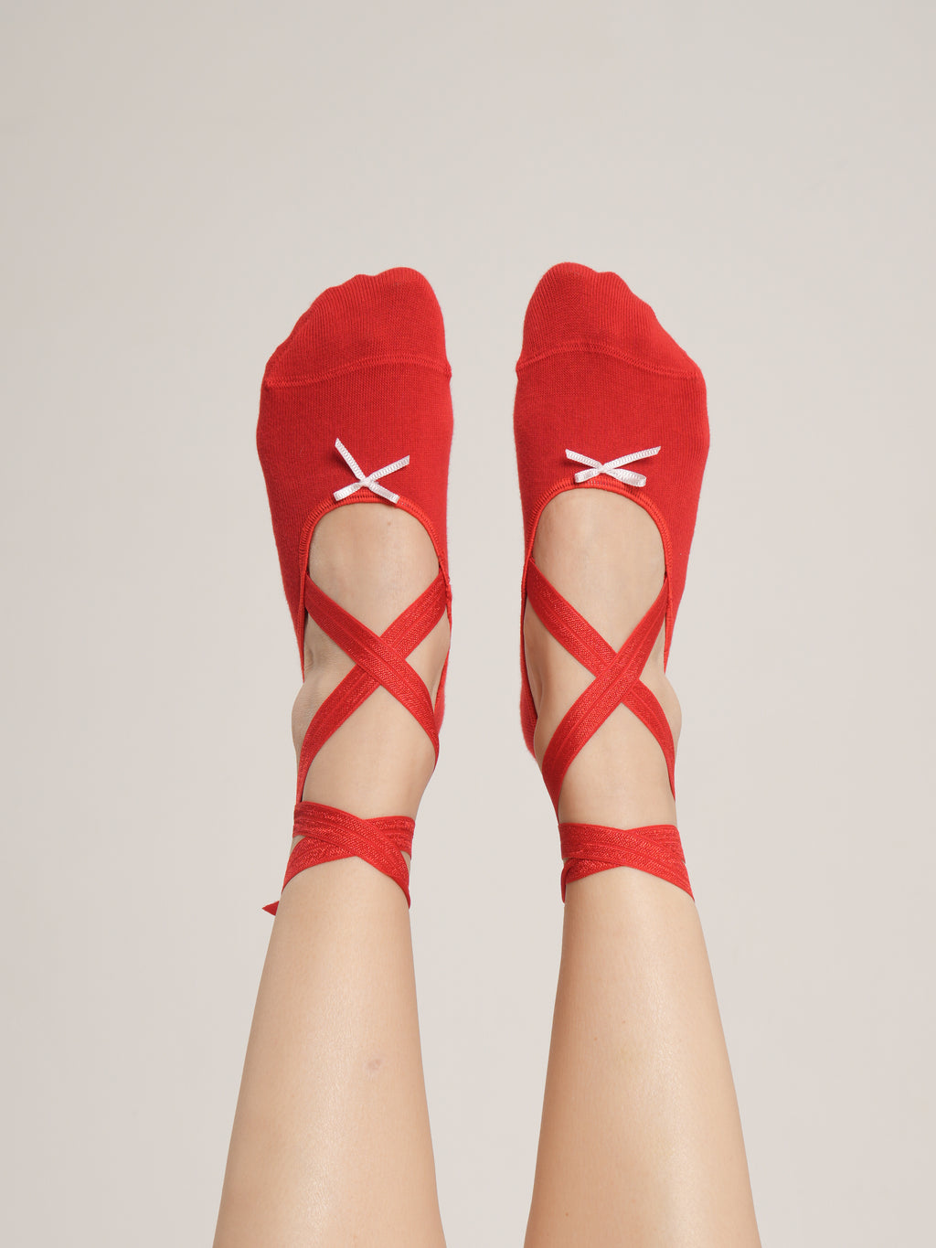 Ballerina Pink Valentine Bow Non-Slip Pilates Yoga Socks