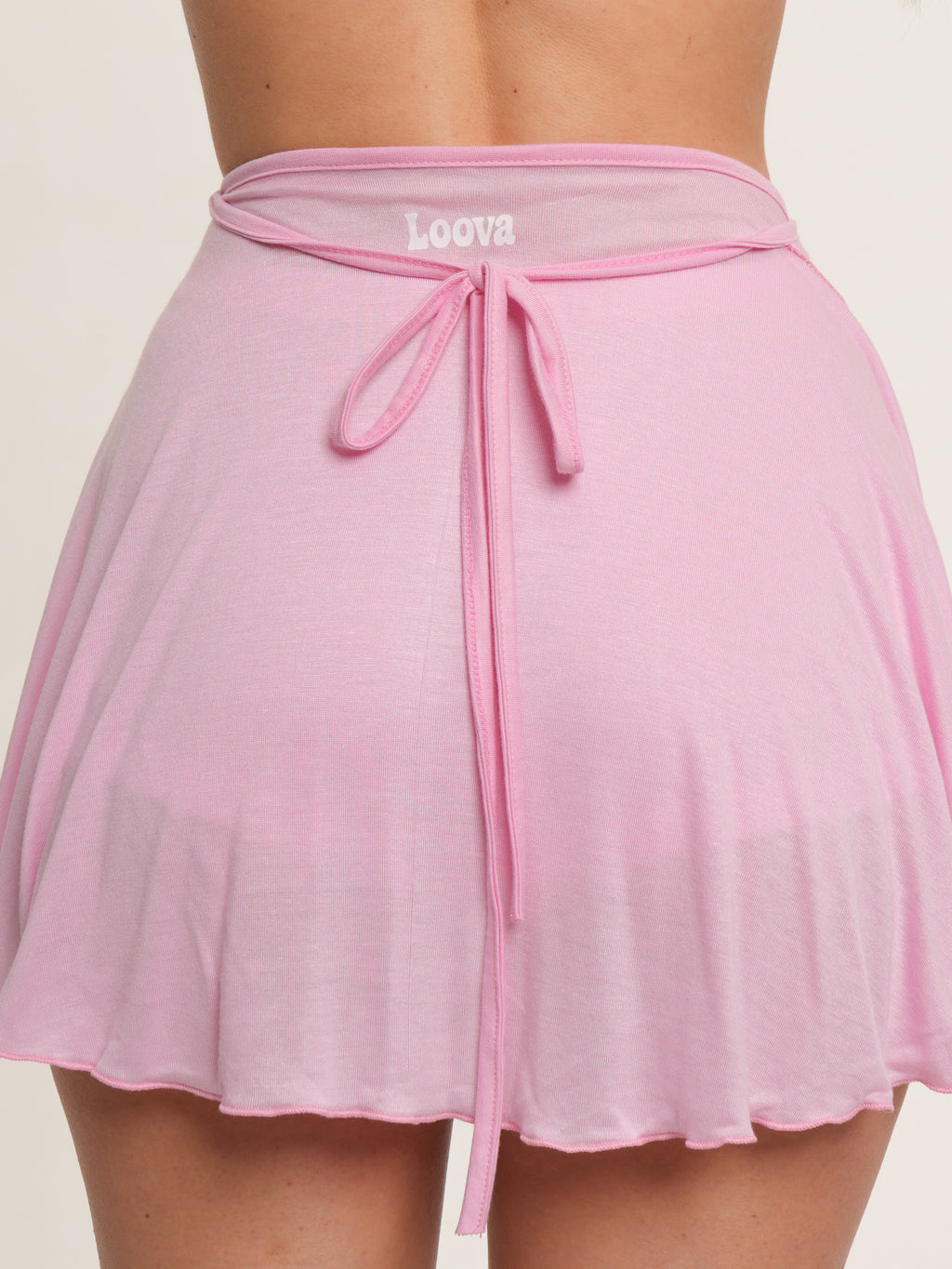 Bubblegum Wrap Skirt With Ties